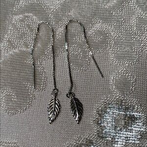 Silver Leaf Dangle Earrings